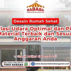 Desain Rumah Sehat. Sebuah rumah modern dengan banyak jendela dan sirkulasi udara baik, menunjukkan konsep hunian sehat dan nyaman.