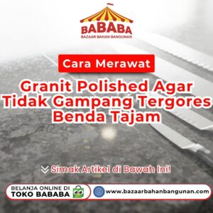 Ilustrasi cara Merawat Granit Polished Agar Tidak Gampang Tergores Benda Tajam menggunakan kain lembut di atas lantai mewah