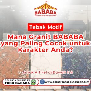Deretan pilihan corak dalam kuis Tebak Motif: Mana Granit BABABA yang Paling Cocok untuk Karakter Anda? di depan toko