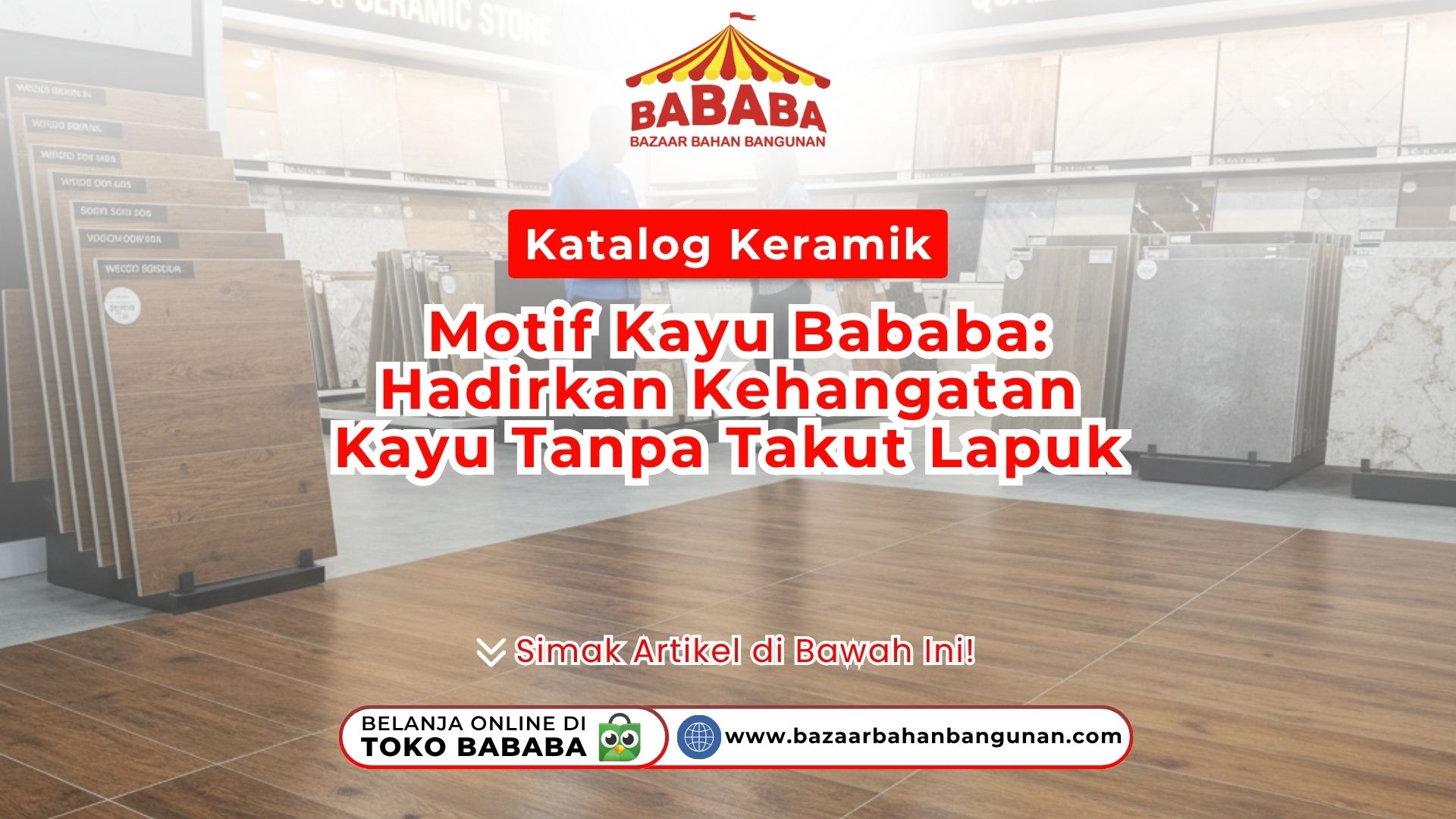 Tampilan lantai dengan Katalog Keramik Motif Kayu BABABA: Hadirkan Kehangatan Kayu Tanpa Takut Lapuk yang terlihat mewah