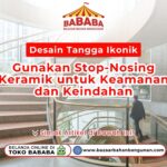 Struktur arsitektur melingkar megah menampilkan penerapan Desain Tangga Ikonik yang aman dan estetis di Toko Bababa