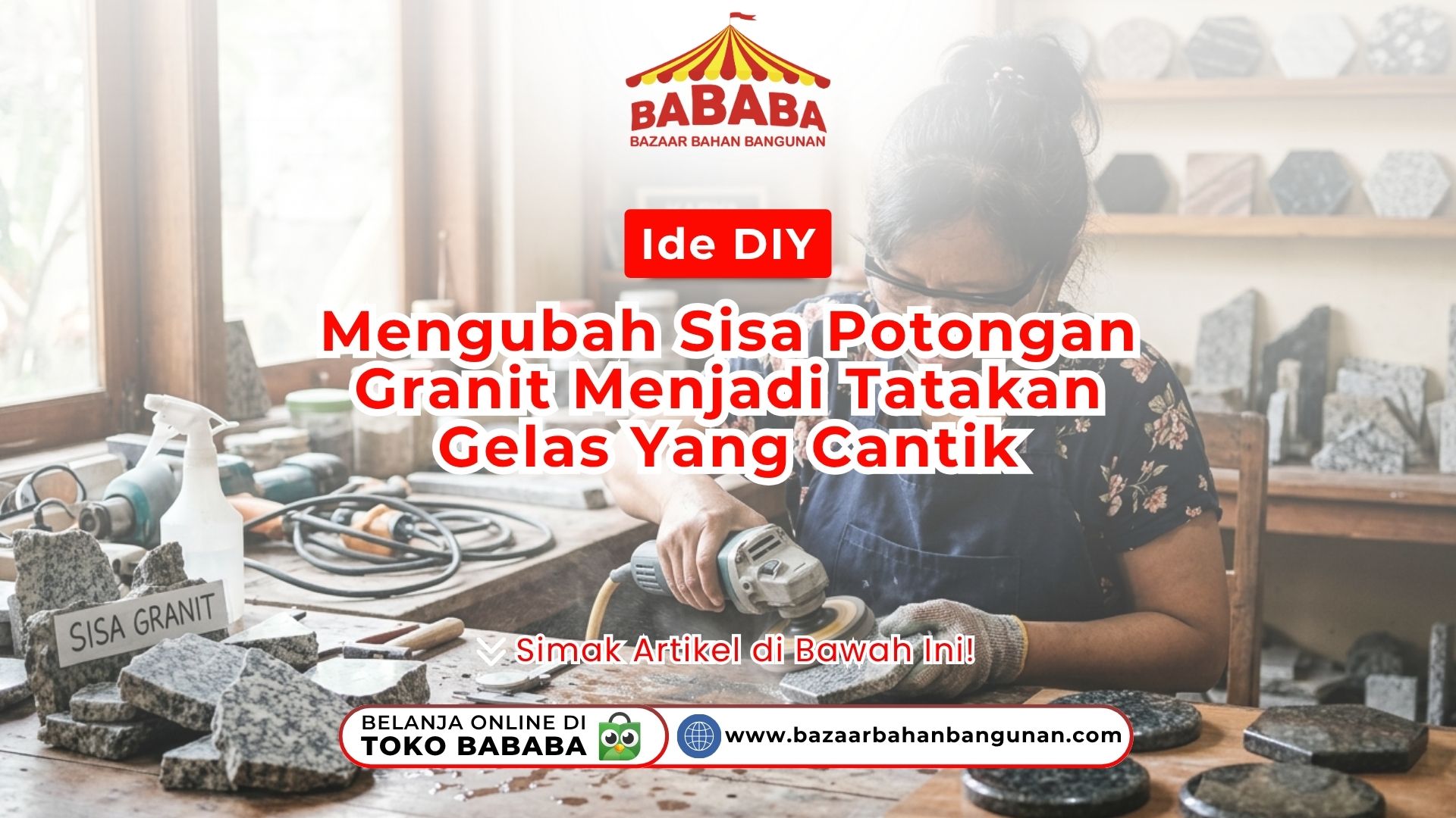 Ide DIY: Mengubah Sisa Potongan Granit Menjadi Tatakan Gelas Yang Cantik