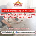 Seorang tukang meratakan adonan semen pada artikel Teknik Pemasangan Keramik Tanpa nat lantai kayu Toko Bazaar Bahan Bangunan Bababa