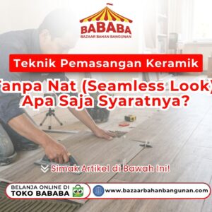 Seorang tukang meratakan adonan semen pada artikel Teknik Pemasangan Keramik Tanpa nat lantai kayu Toko Bazaar Bahan Bangunan Bababa