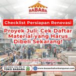 Suasana lorong display toko bahan bangunan pada artikel Checklist Persiapan Renovasi Proyek Juli Toko Bazaar Bahan Bangunan Bababa