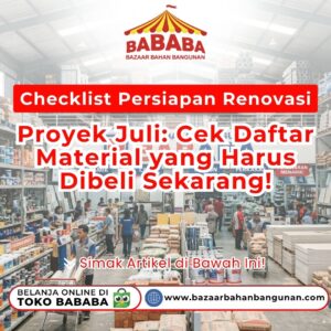 Suasana lorong display toko bahan bangunan pada artikel Checklist Persiapan Renovasi Proyek Juli Toko Bazaar Bahan Bangunan Bababa