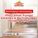 Ruang tamu dengan lis dinding bawah pada artikel Pentingnya Memasang Plin Lantai Toko Bazaar Bahan Bangunan Bababa