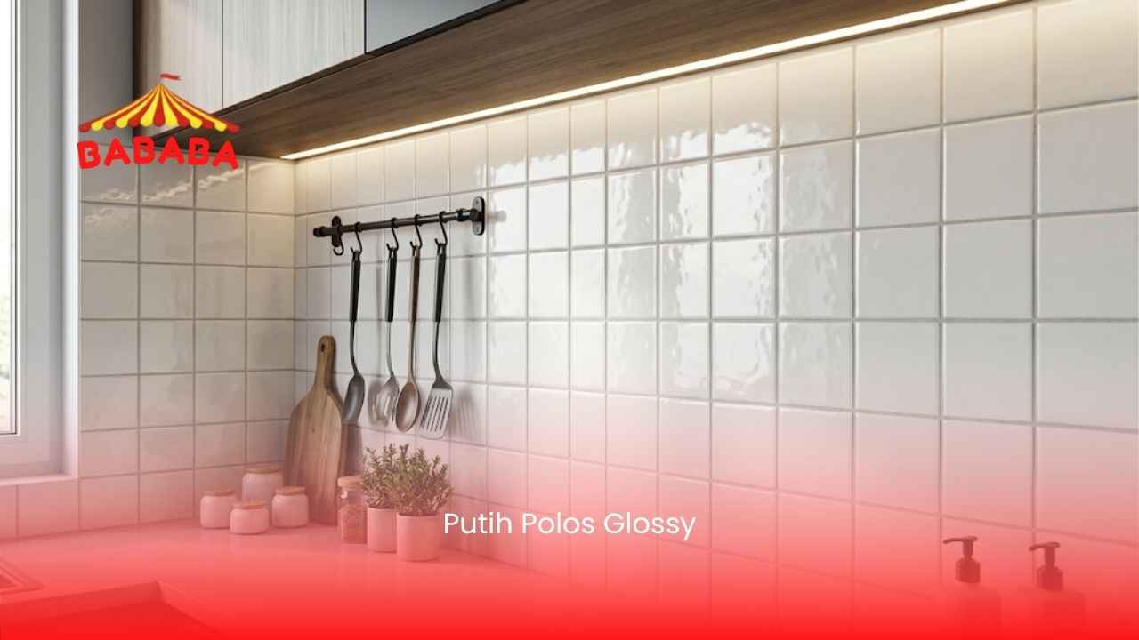 keramik 10x10 motif Putih Polos Glossy