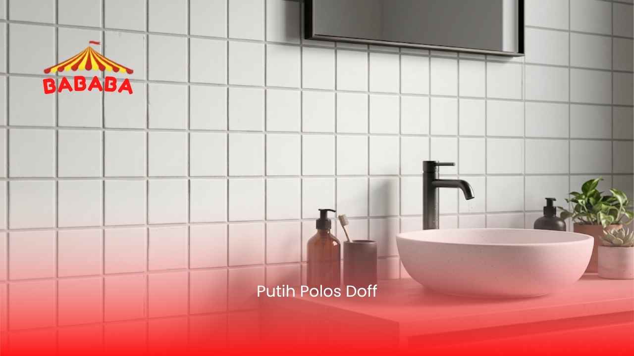 keramik 10x10 motif Putih Polos Doff