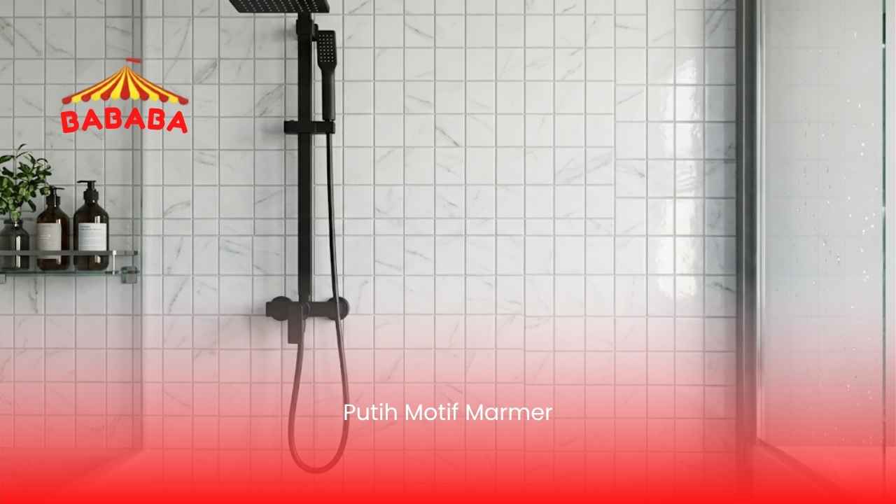 keramik 10x10 motif Putih Motif Marmer