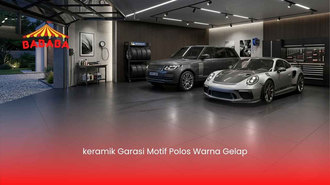 Keramik Garasi Motif Polos Warna gelap