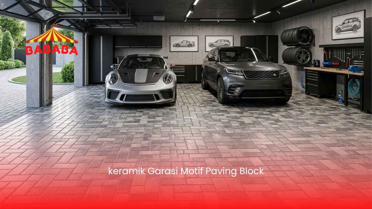 Keramik Garasi Motif Paving Block