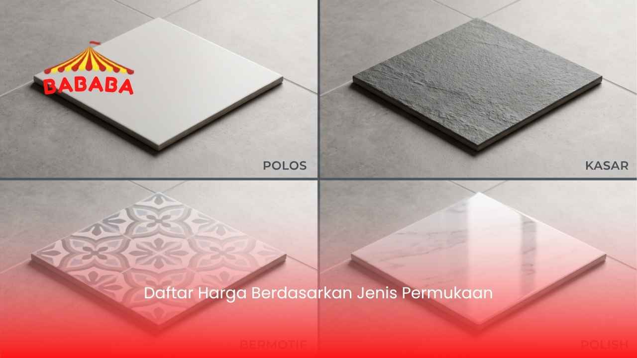 Daftar Harga Berdasarkan Jenis Permukaan